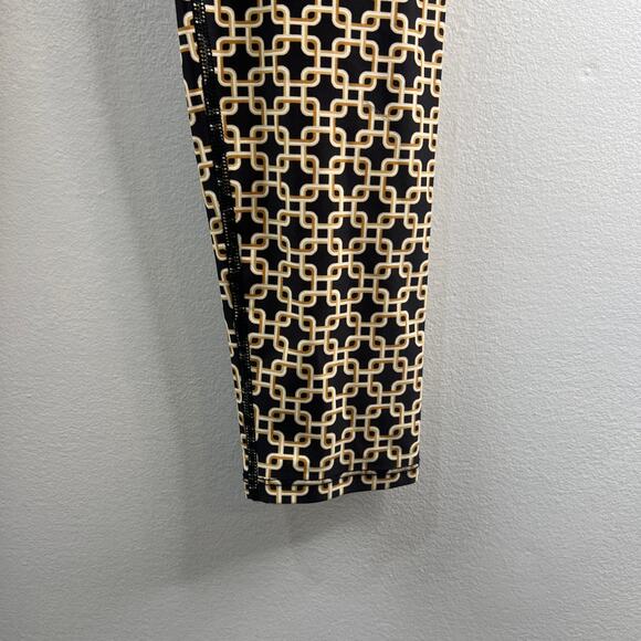 Richard Allan x H&M Brown Yellow Leggings Geometric High-Rise Pull-On Sz Medium - Picture 3 of 6